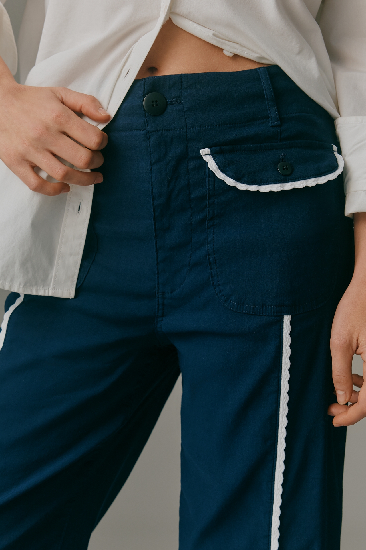 The Colette Flap Pocket Crop Wide-Leg Pants by Maeve