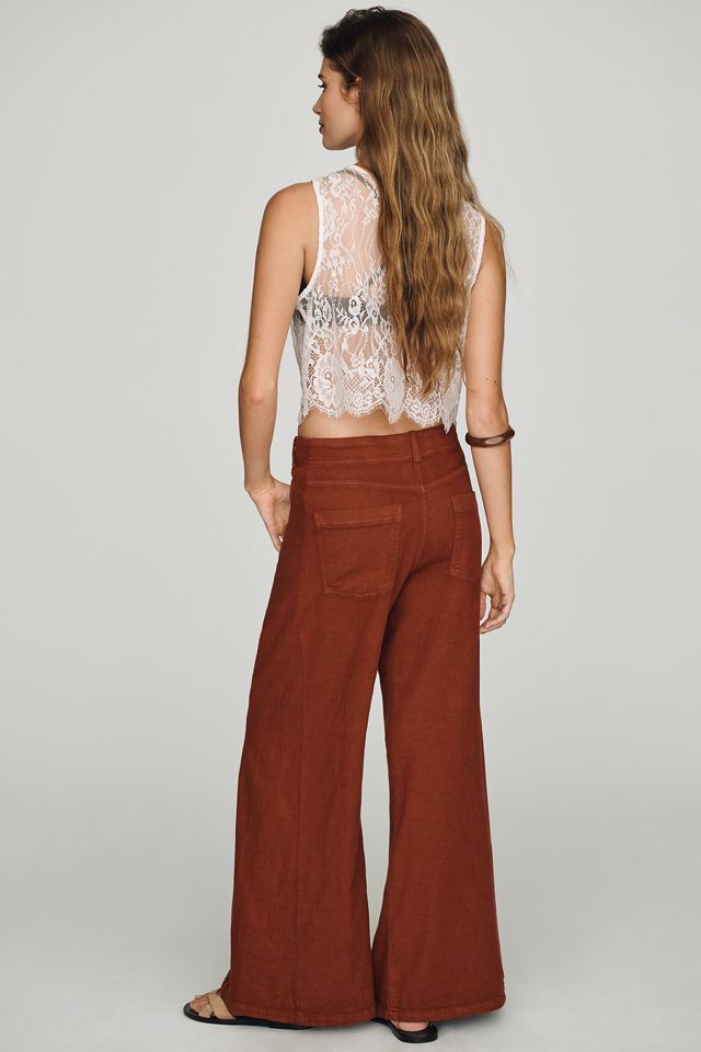 Pilcro Adi Mid-Rise Clean-Hem Flare Pants | Anthropologie
