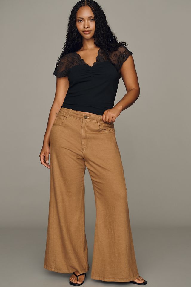 Pilcro Adi Linen Blend Mid-Rise Flare Pants #4