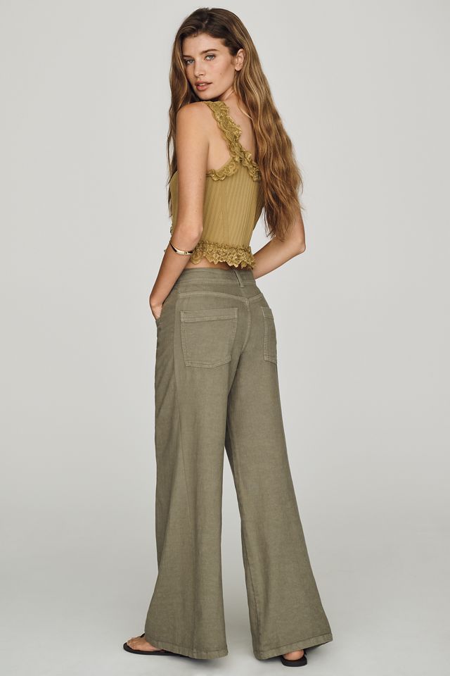 Pilcro Adi Linen Blend Mid-Rise Flare Pants #3