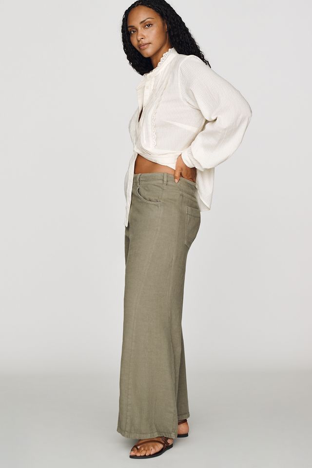 Pilcro Adi Linen Blend Mid-Rise Flare Pants #7