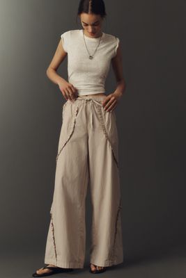 Pilcro Ruffle Easy Wide-Leg Pull-On Pants