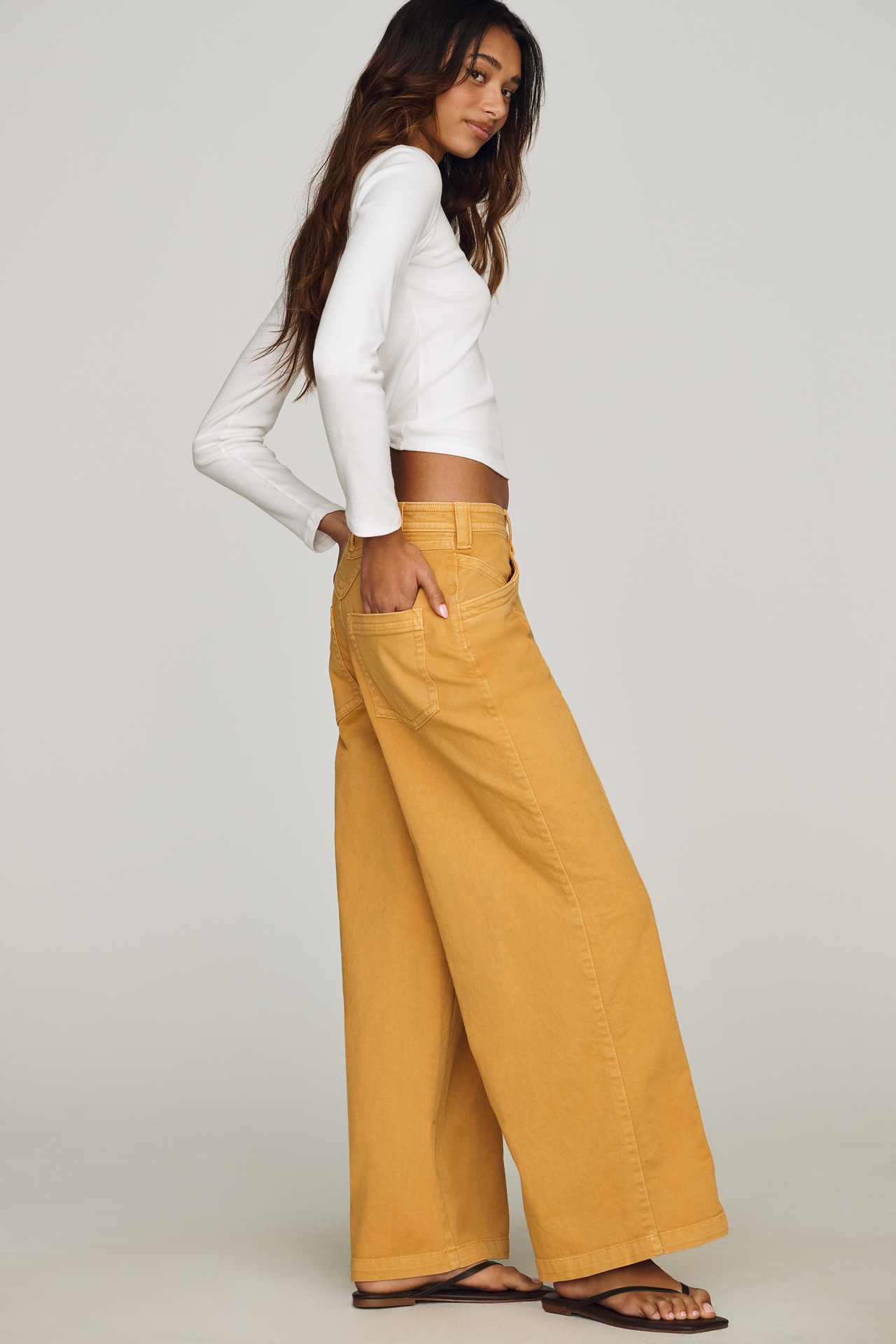 Pilcro Cara High-Rise Wide-Leg Pants