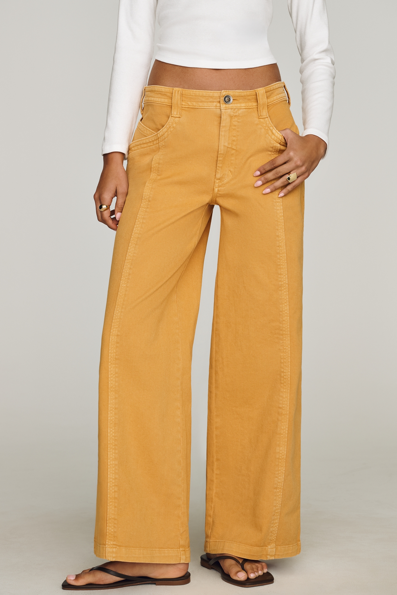 Pilcro Cara High-Rise Wide-Leg Pants