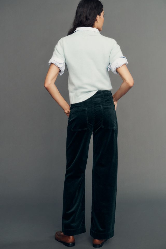 The Colette Corduroy Scallop-Pocket Wide-Leg Trousers by Maeve #2