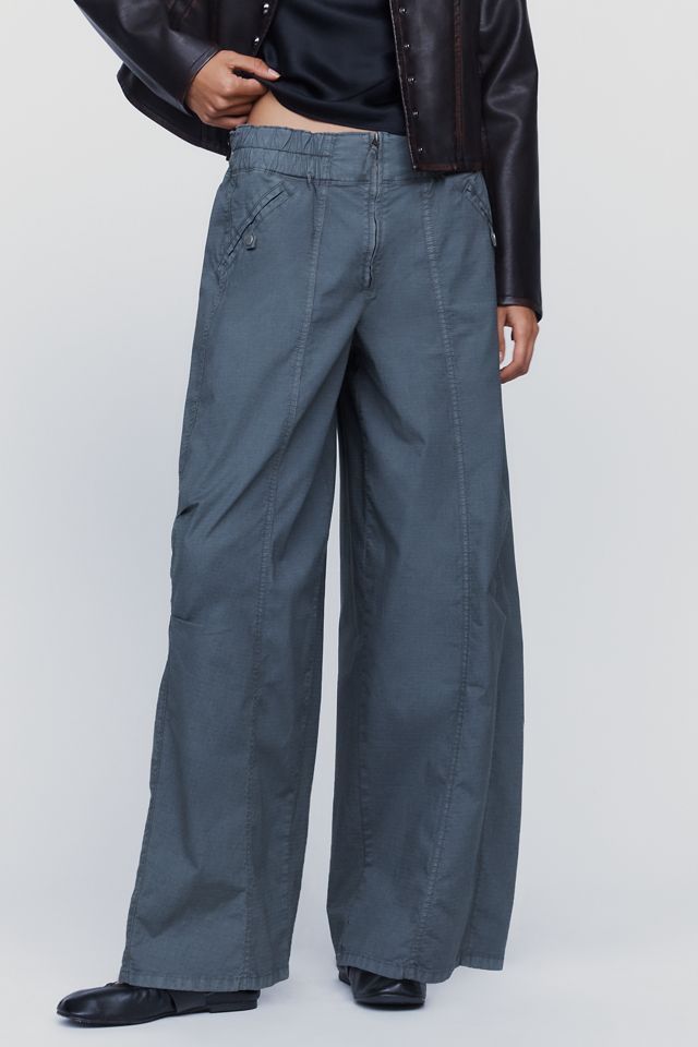 Pilcro Delta Cotton Stretch Mid-Rise Wide-Leg Parachute Pants #1