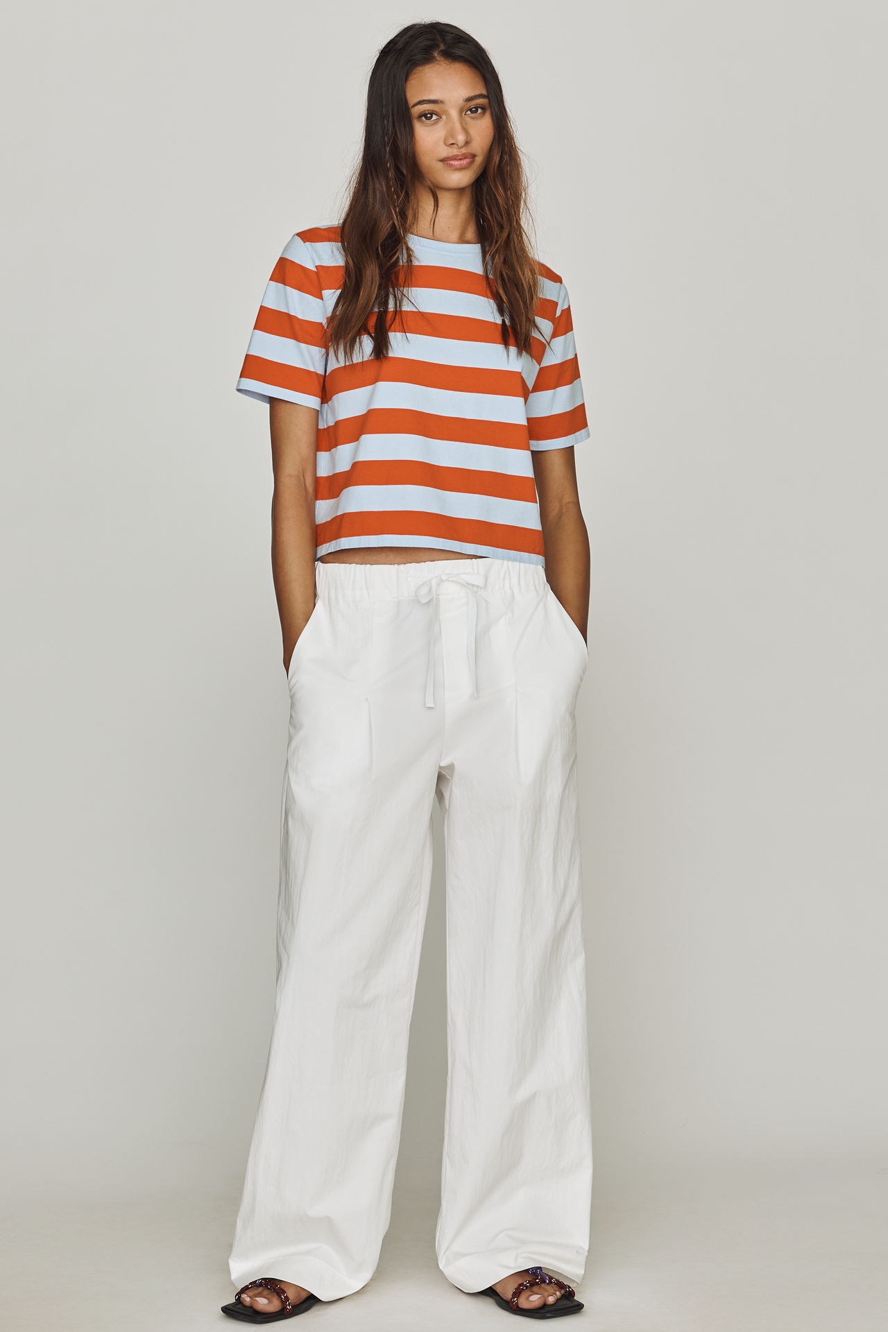 Rue Sophie Noema Cotton Blend Wide Leg Pants