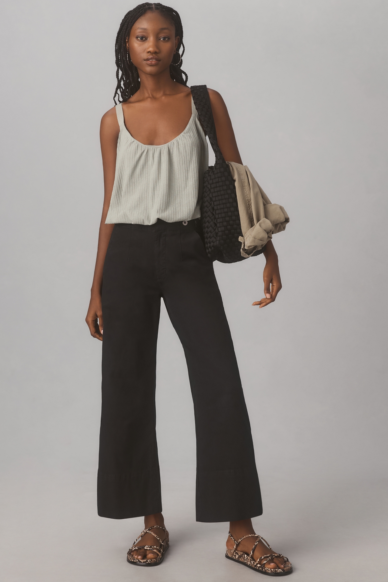 Pilcro Crop Wide-Leg Chino Pants