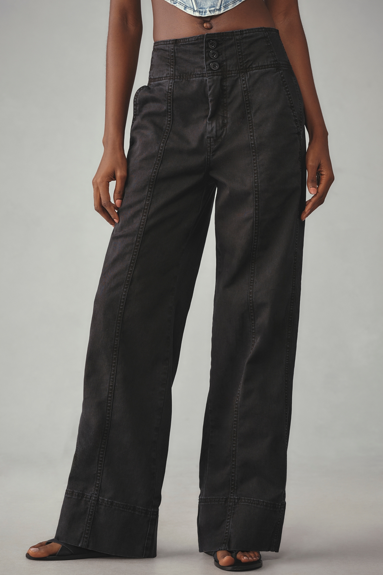 The Seamed Flare Pants by Pilcro