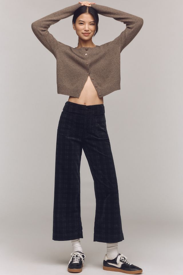 Corduroy cropped wide leg trousers best sale