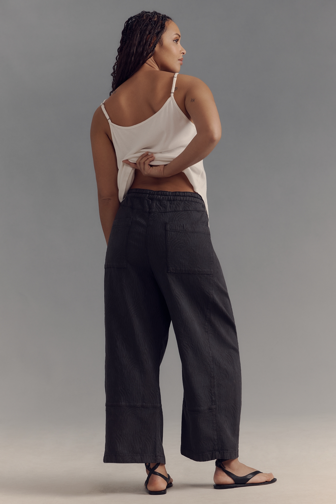 The Izzie Relaxed Pull-On Barrel Pants by Pilcro: Jacquard Edition