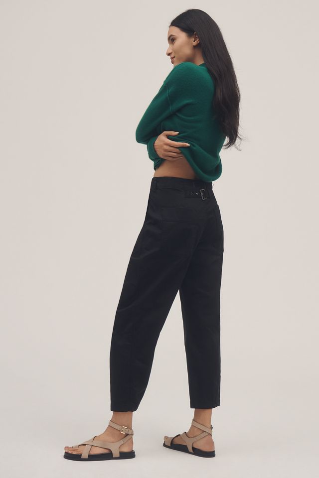 The Arin Mid-Rise Button-Front Barrel Pants by Pilcro: Linen Blend Edition #2