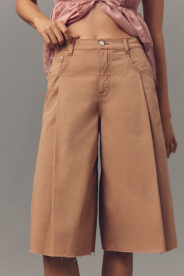 Pilcro Linen Blend Pleated Culotte Jeans #1