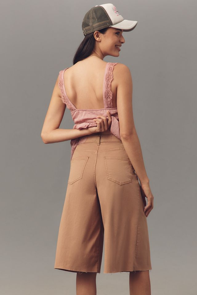 Pilcro Linen Blend Pleated Culotte Jeans #3