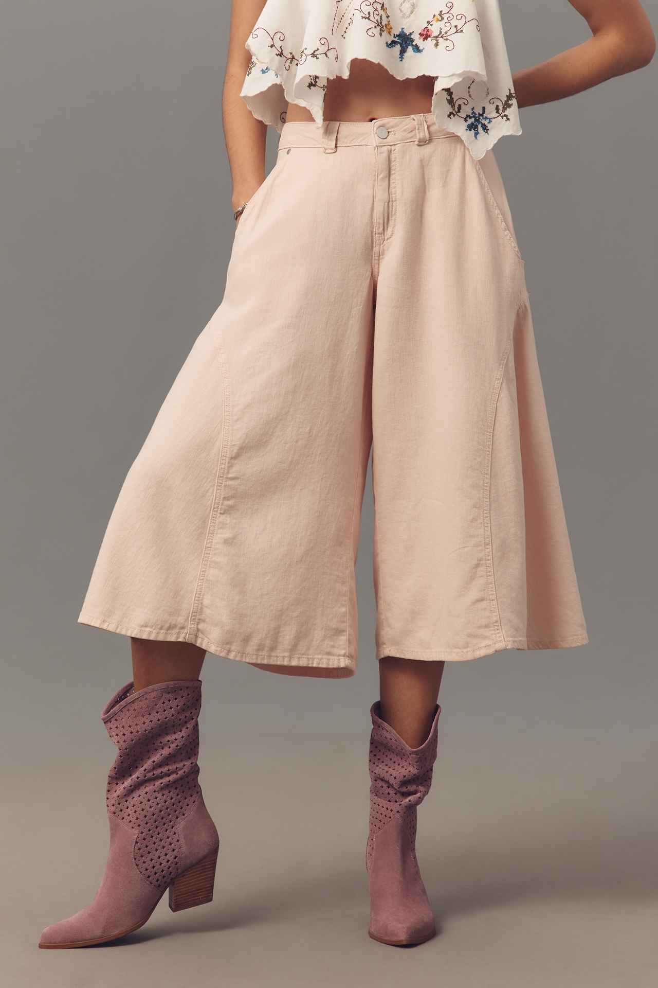 Pilcro Linen Blend Culottes