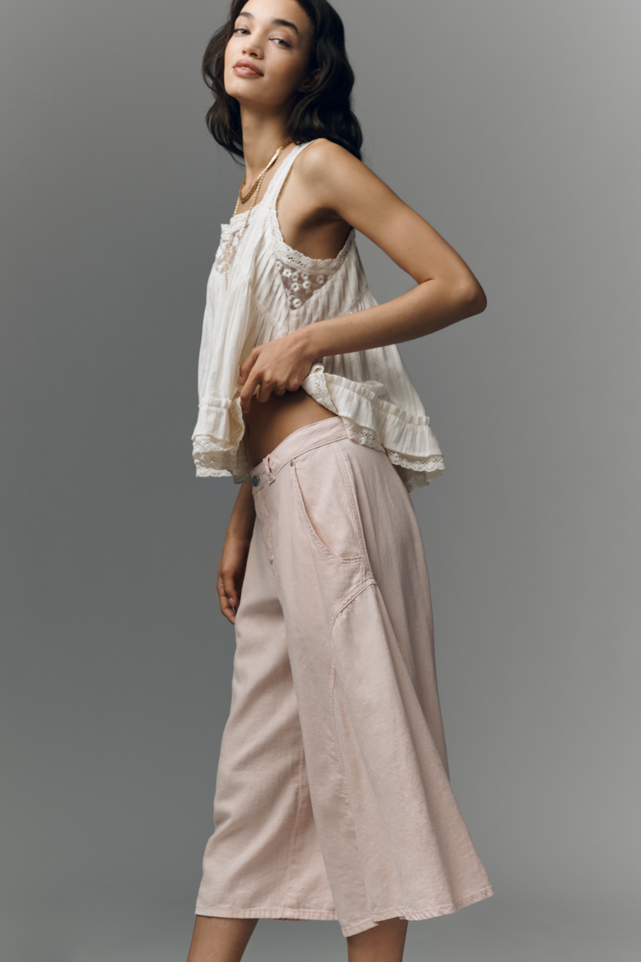 Pilcro Linen Blend Culottes