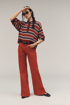 Pilcro The Rylan Relaxed High-rise Flare Pants By  In Red