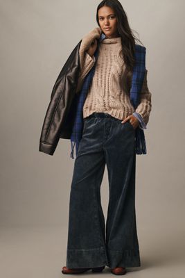 Pilcro Plush Corduroy High-Rise Pull-On Flare Pants