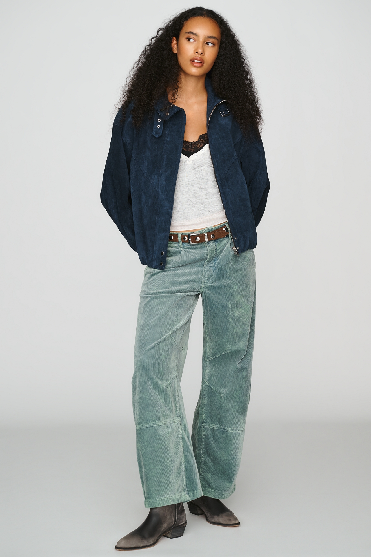 Pilcro Elmira Corduroy Stretch Barrel-Leg Pants