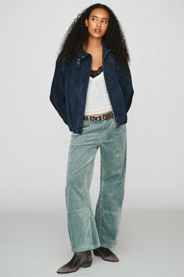 Pilcro Elmira Corduroy Stretch Barrel-Leg Pants