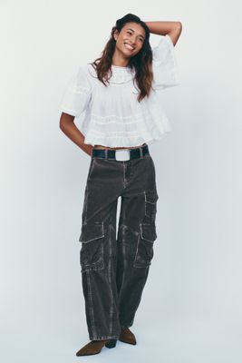 Pilcro Aero Corduroy Wide-Leg Cargo Pants