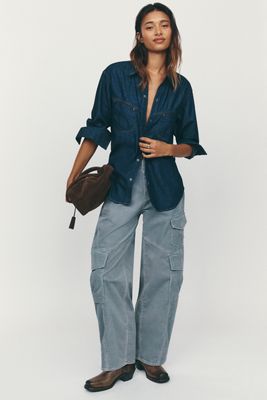 Aero Corduroy Wide-Leg Cargo Pants by Pilcro