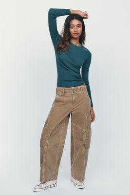 Pilcro Aero Corduroy Wide-Leg Cargo Pants