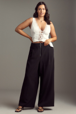 Eloquii Plus Ultra High-rise Wide-leg Pants In Black