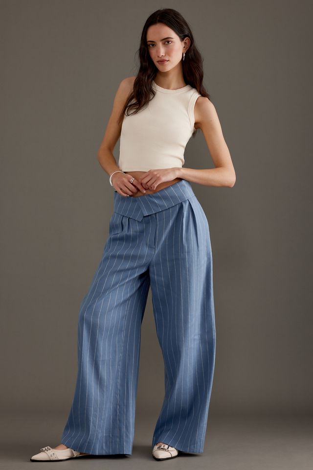 ALIGNE Marlene Foldover Wide-Leg Linen Trousers #3