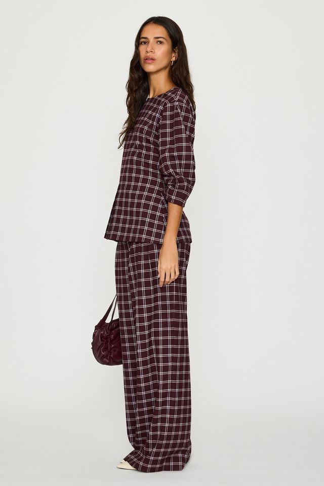 ALIGNE Riley Check Wide-Leg Trousers #1
