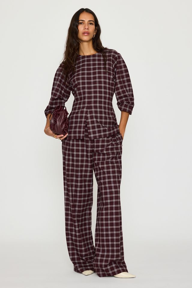ALIGNE Riley Check Wide-Leg Trousers #2