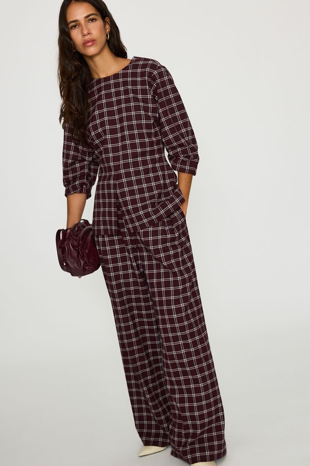 ALIGNE Riley Check Wide-Leg Trousers #4