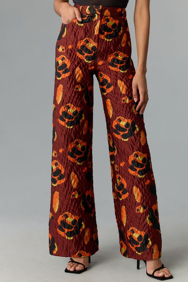 Mehtap Elaidi Printed Brocade Pants #1