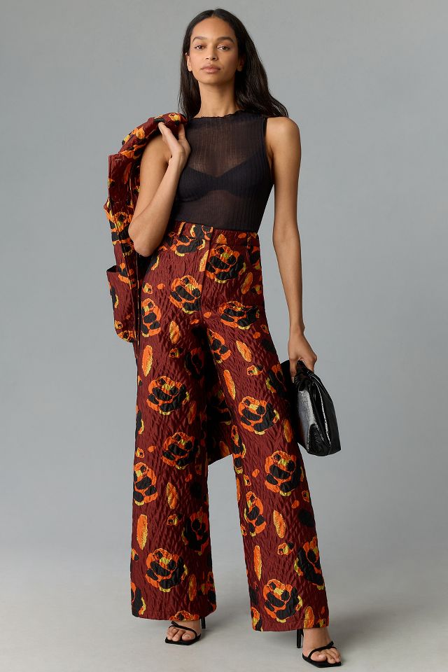 Mehtap Elaidi Printed Brocade Pants