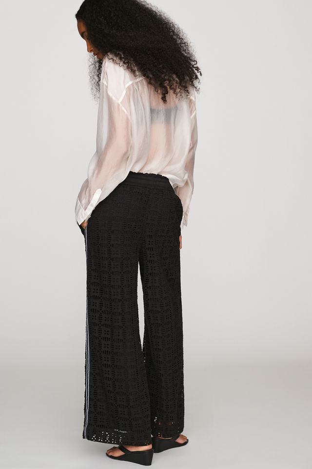 Ollari 100% Cotton Striped Cutwork Track Pants #4