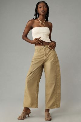 Shop Pilcro The Kenna Mid-rise Heritage Barrel Pants By  In Brown