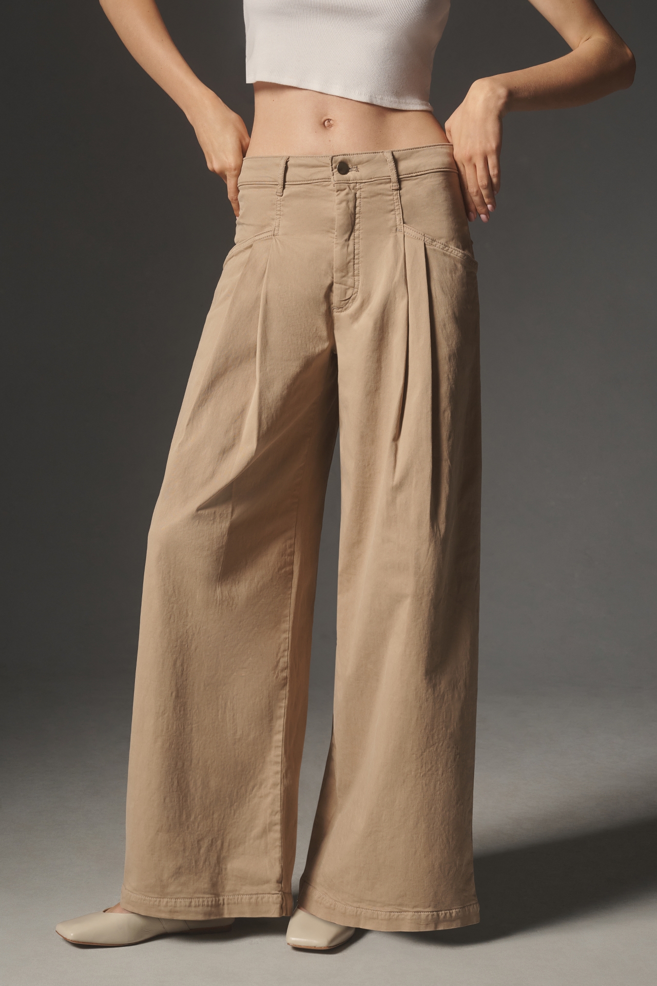 Maeve Oversized Wide-Leg Chino Pants