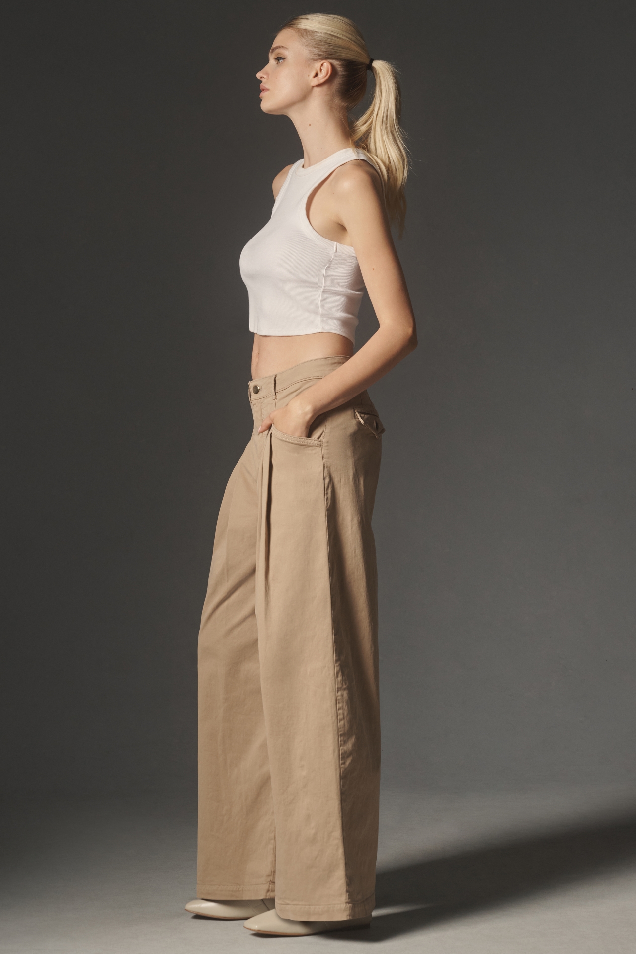 Maeve Oversized Wide-Leg Chino Pants