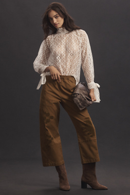 Anthropologie PilcroのIzzieリラックスプルオンバレルパンツ The Izzie Relaxed Pull-On Barrel Pants by Pilcro: Jacquard