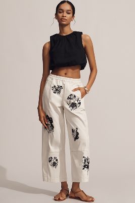 Le Pantalon Barrel Décontracté Pull-On Izzie par : Édition Imprimée en taille: XS chez Anthropologie - Pilcro - Modalova