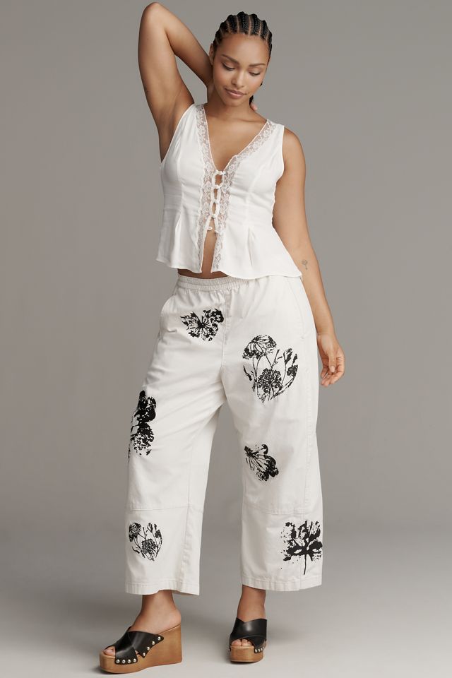 The Izzie Printed Pull-On Barrel Pants by Pilcro #4