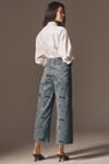 The Colette Crop Wide-Leg Embroidered Corduroy Pants by Maeve