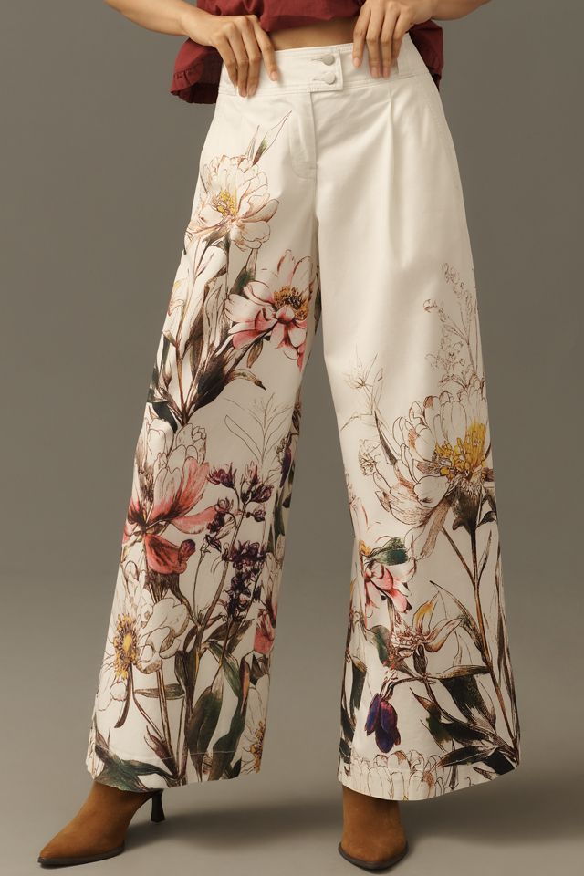 By Anthropologie Printed Wide-Leg Pants #1