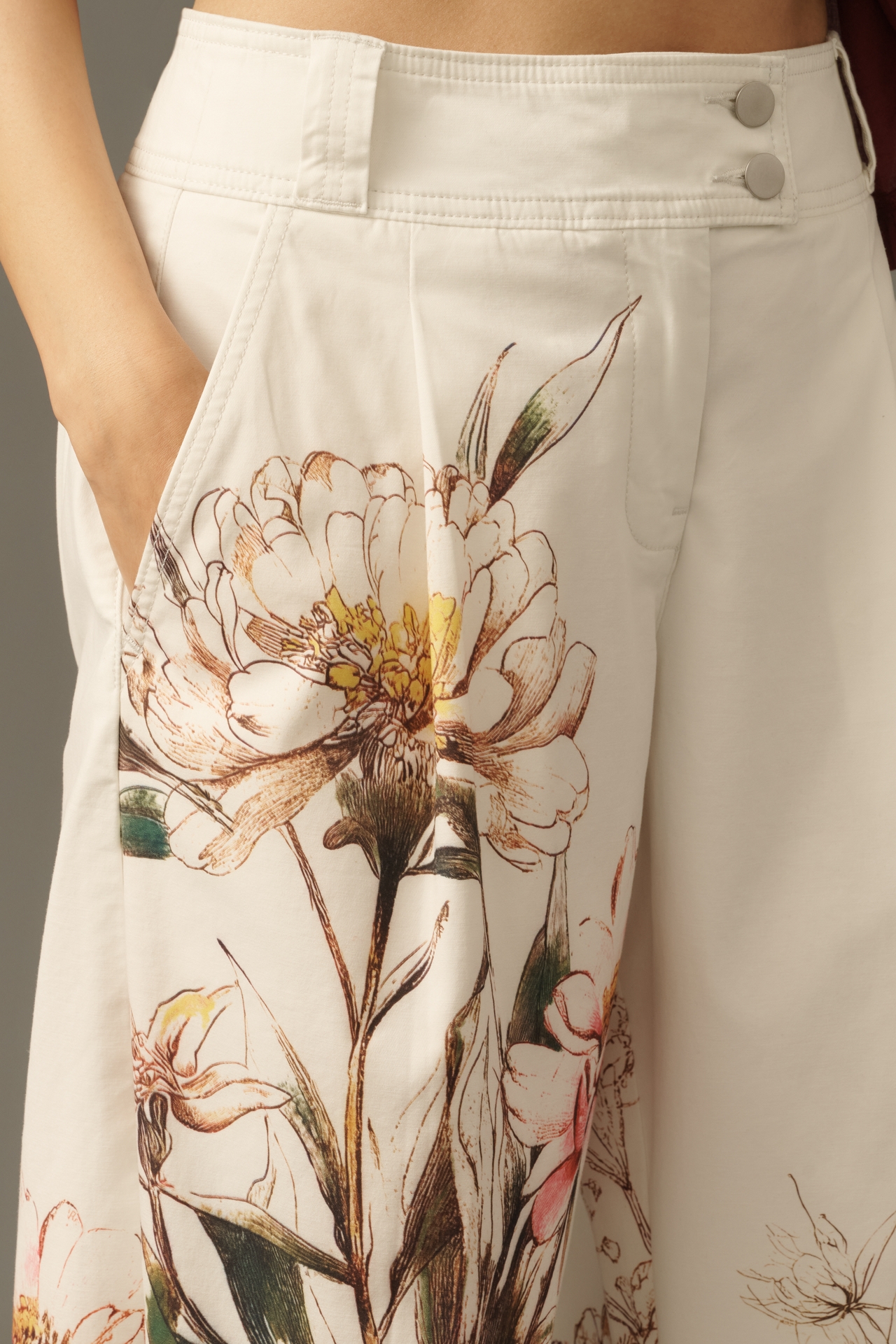 By Anthropologie Printed Wide-Leg Pants