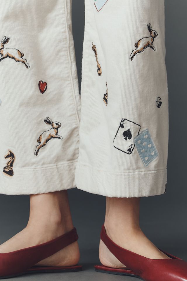 The Colette Crop Printed Corduroy Wide-Leg Pants #6