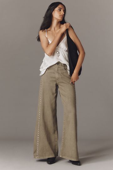 The Adi Mid-Rise Flare Novelty Pants by Pilcro
