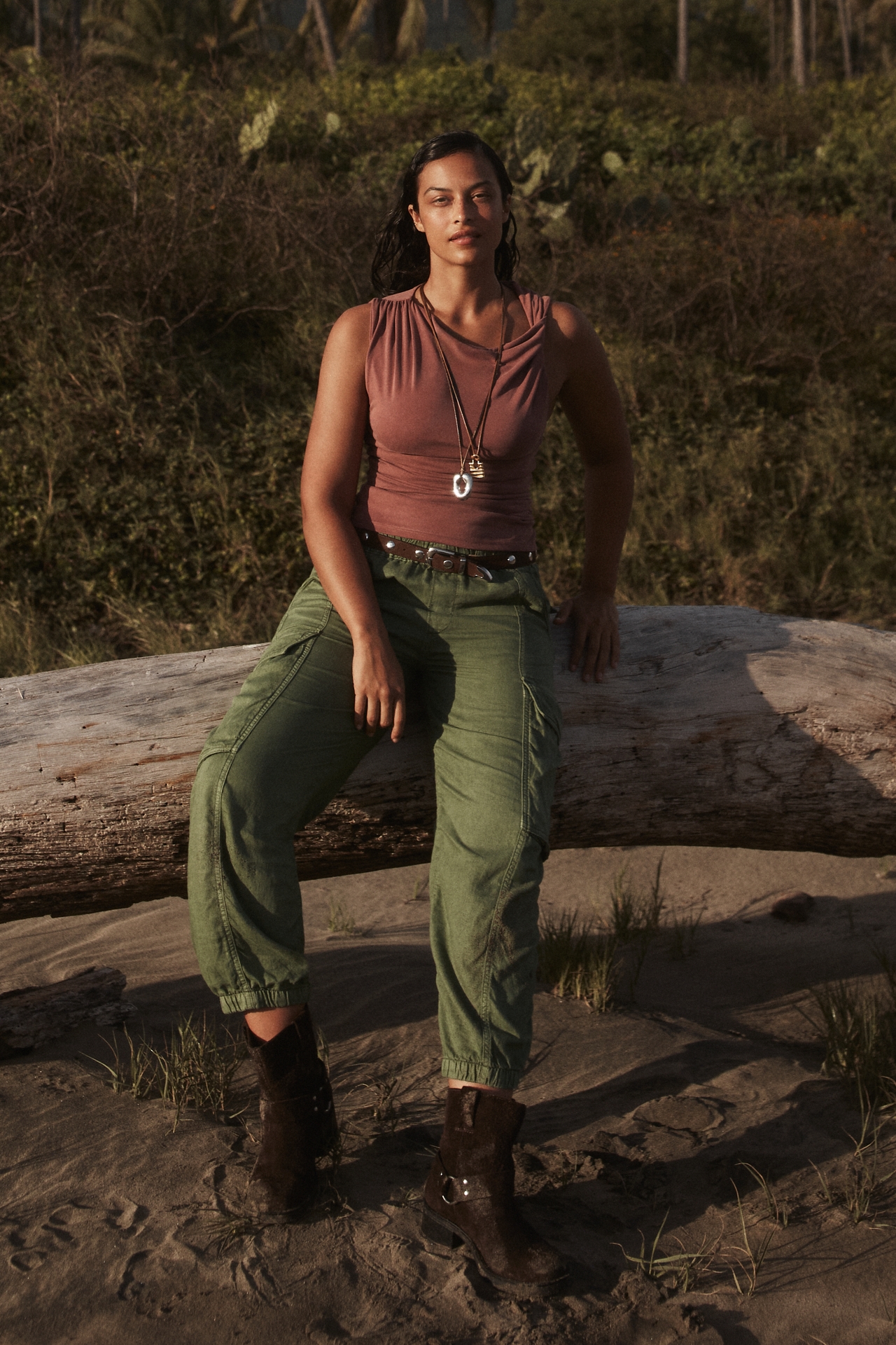 Pilcro Linen Cotton Jogger Pants