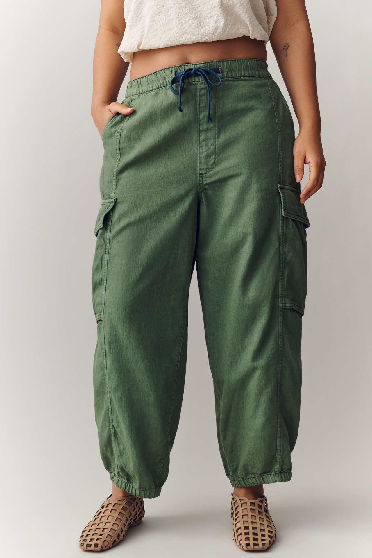 Pilcro Linen Cotton Jogger Pants