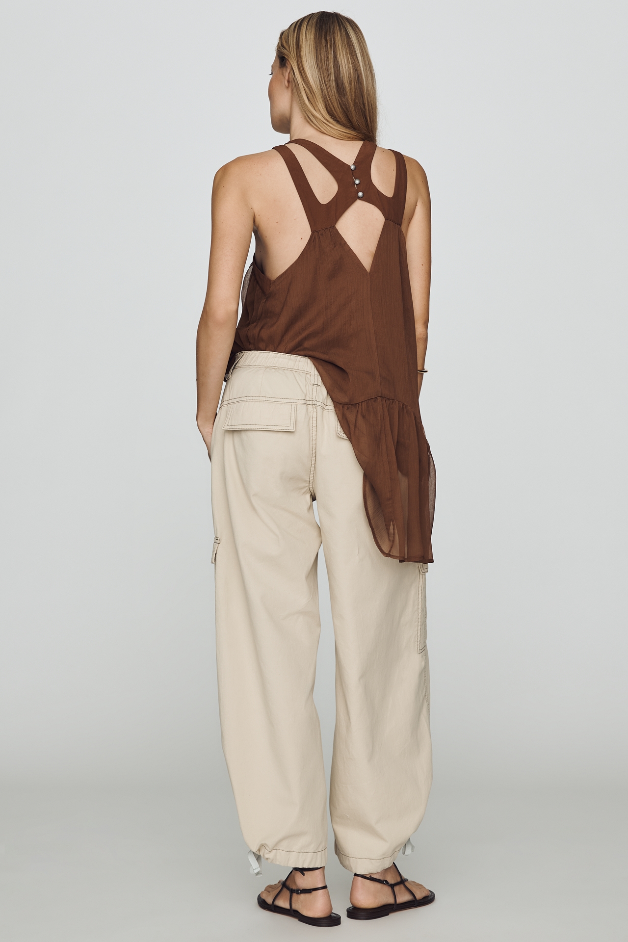 By Anthropologie Linen Cotton High Rise Wide Leg Utility Pants