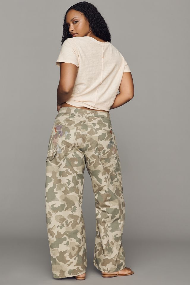 The Kayden High-Rise Camo Carpenter Barrel Trousers by Pilcro #7